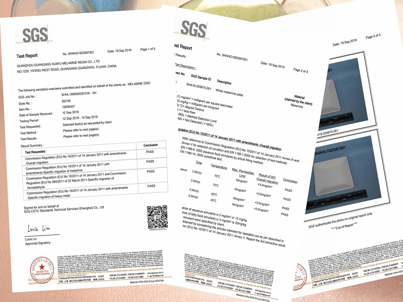 2019 SGS Certificate: Melamine Powder in China