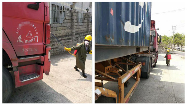 disinfection before melamine powder shipment