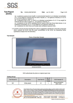 2023 Huafu Melamine Rein SGS Certificate