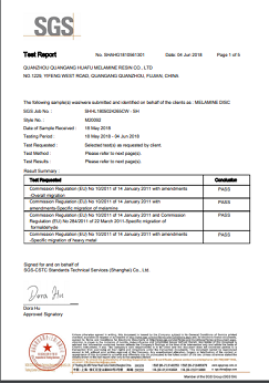 SGS Certificate in 2018