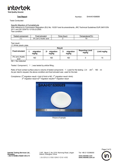 2024 Huafu Melamine Resin Intertek Certificate